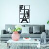 SSDECO.es | Cuadro Decorativo de Pared Torre Eiffel - Arte en Madera Negro con Fondo Blanco, Tríptico de 4 Piezas (40x70 cm) - Decoración Moderna para Salón, Dormitorio y Oficina